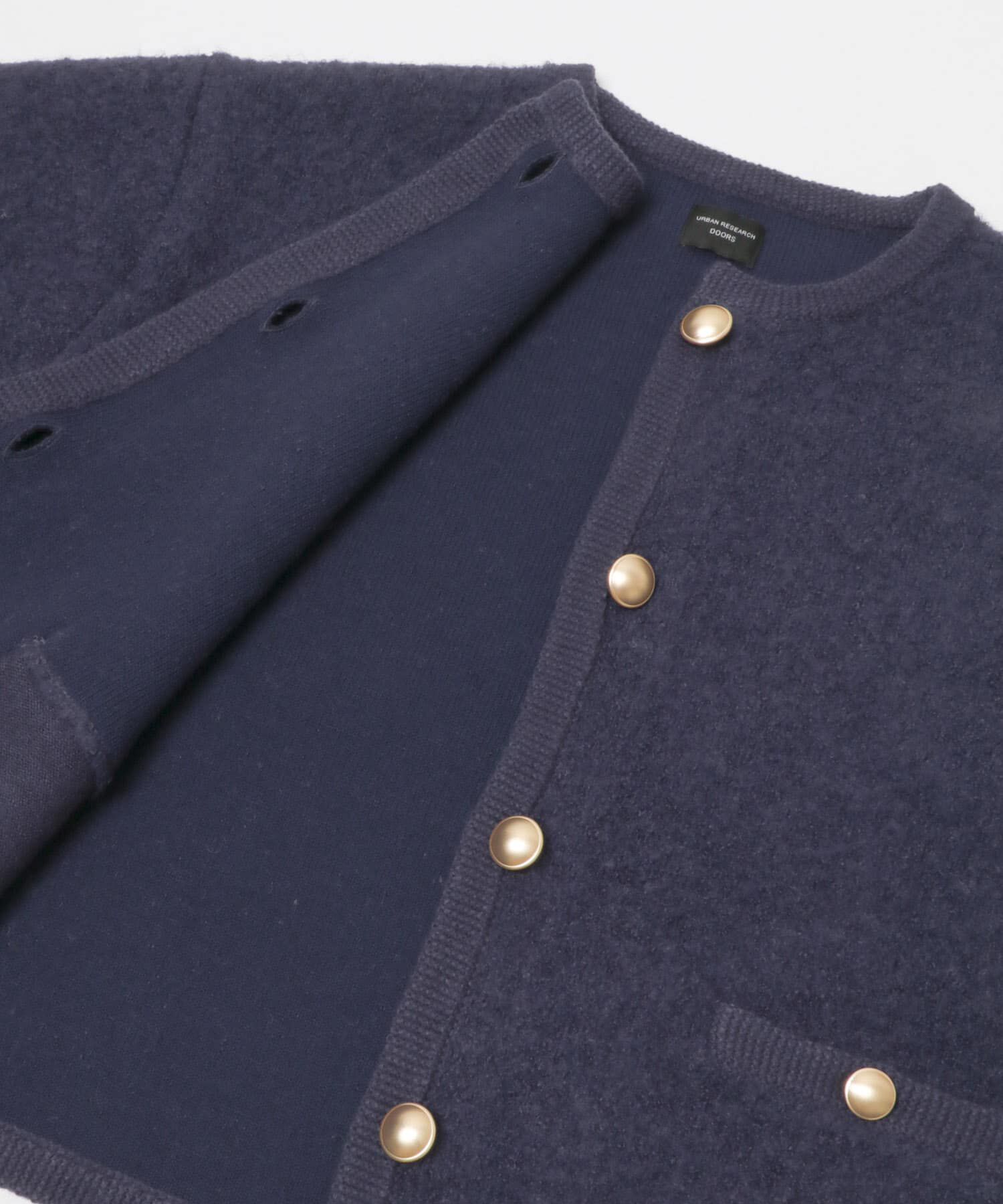 URBAN RESEARCH DOORS「ノーカラーニットカーディガン」|カーディガン|