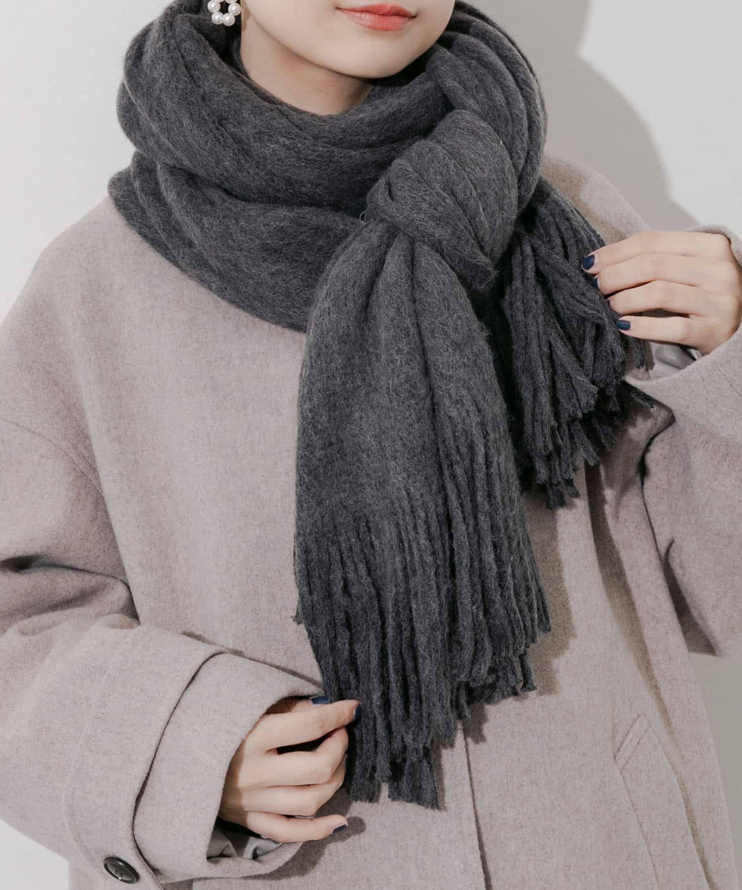 SMELLY「ソフトボリュームマフラー」|マフラー|チャコールグレー