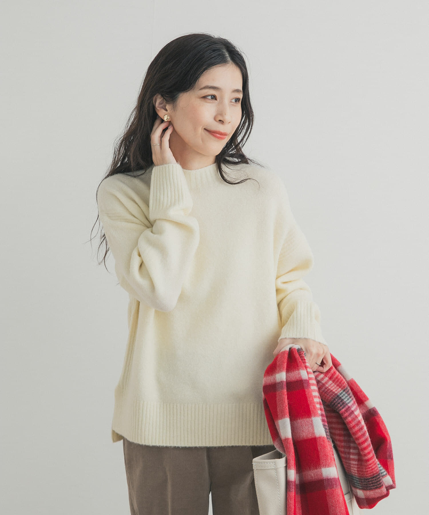 URBAN RESEARCH DOORS「ハイネックサイドスリットニット」|ニット・セーター|