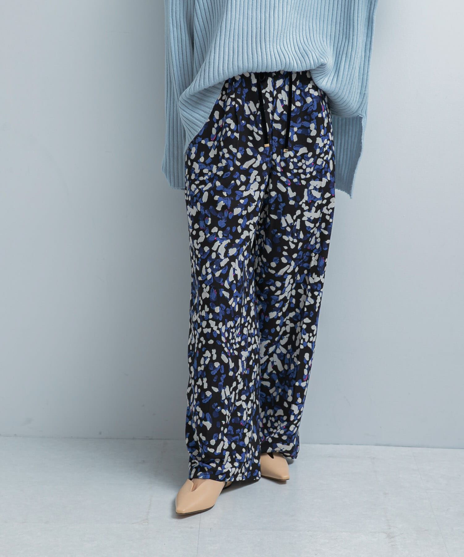 URBAN RESEARCH ROSSO「ドットプリントイージーパンツ」|その他|ブルー