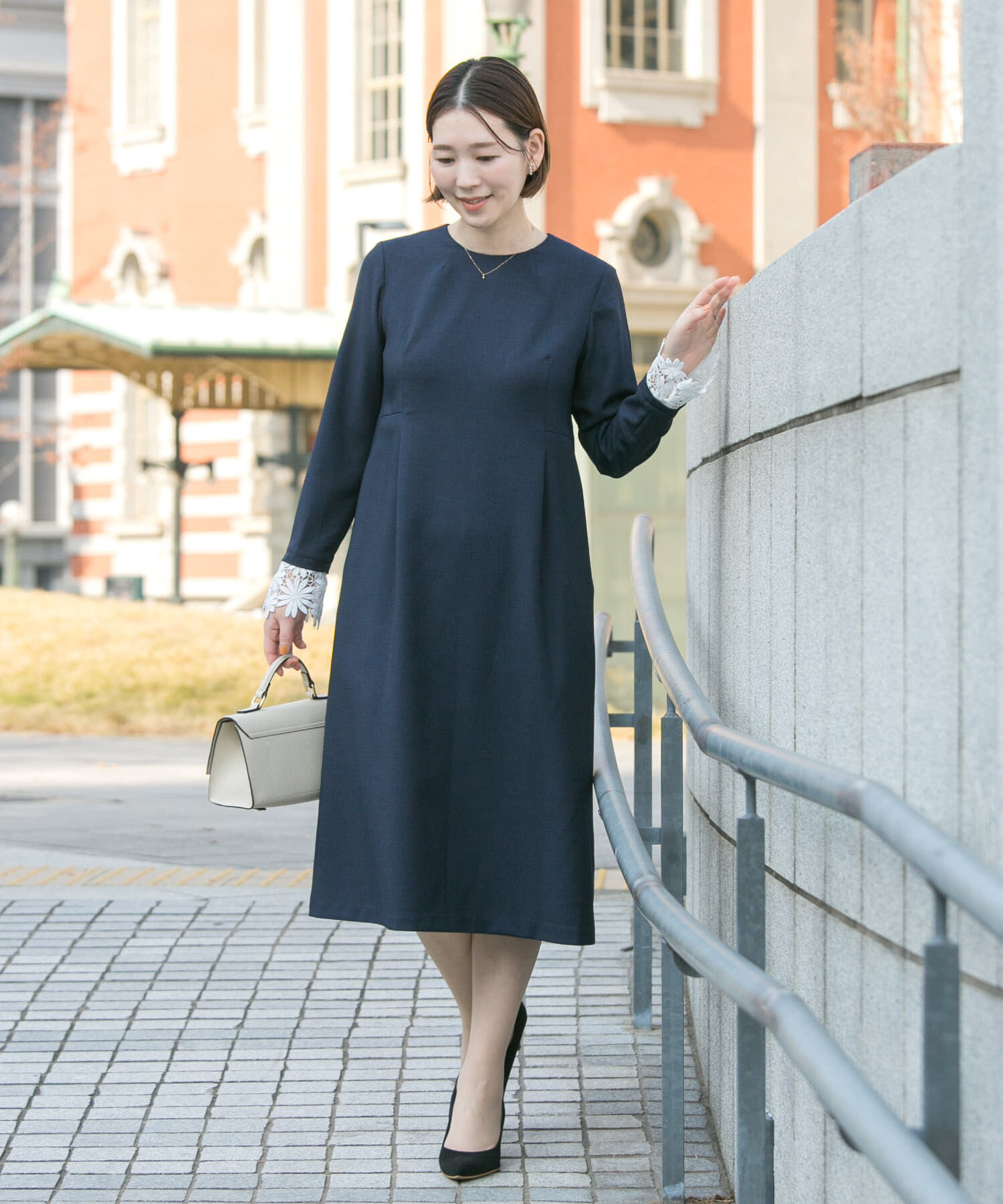 URBAN RESEARCH ROSSO「『WEB限定』袖レースワンピース」|ワンピース|