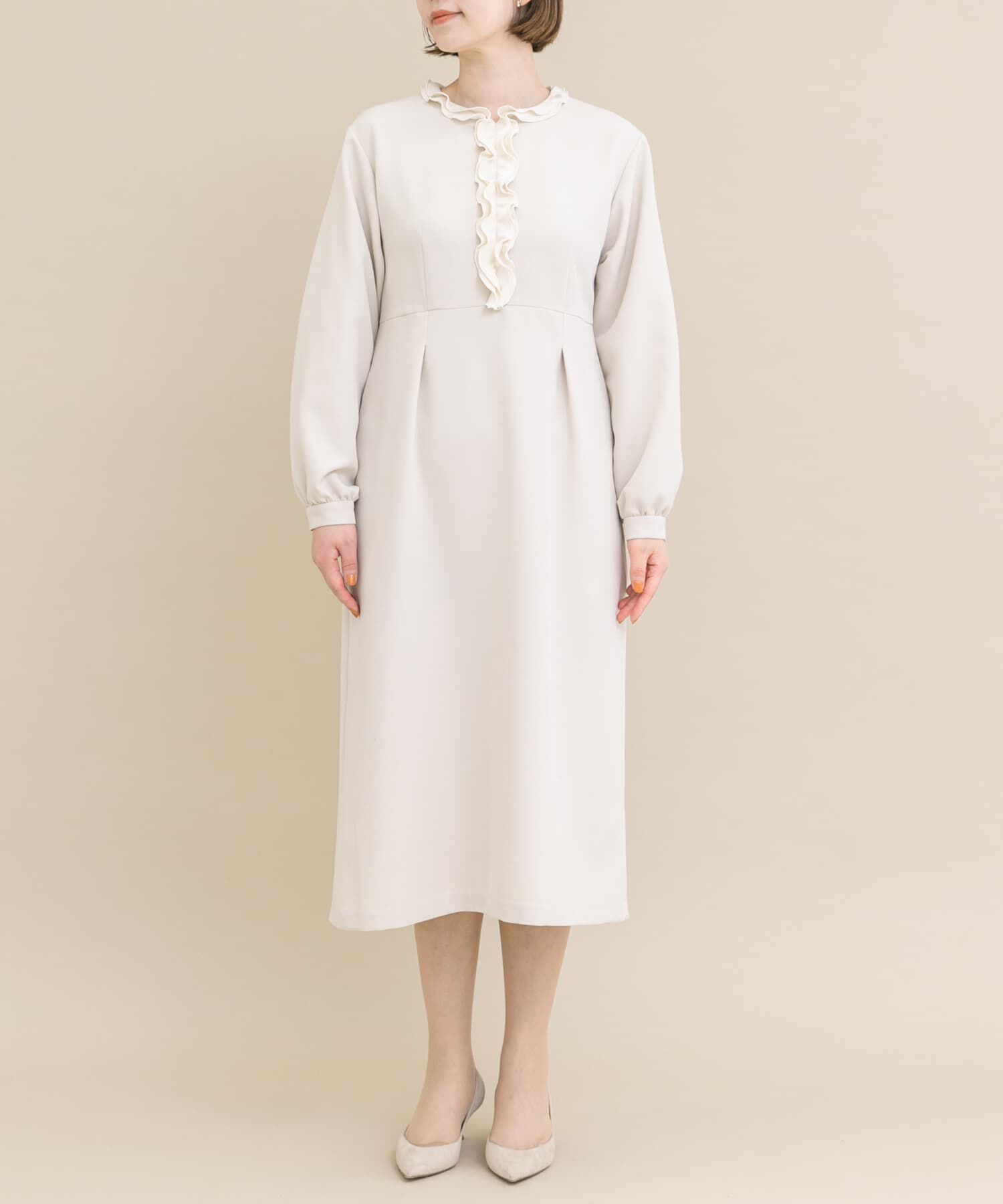 URBAN RESEARCH ROSSO「『WEB/一部店舗限定』フリルカラーウエストマークワンピース」|ワンピース|