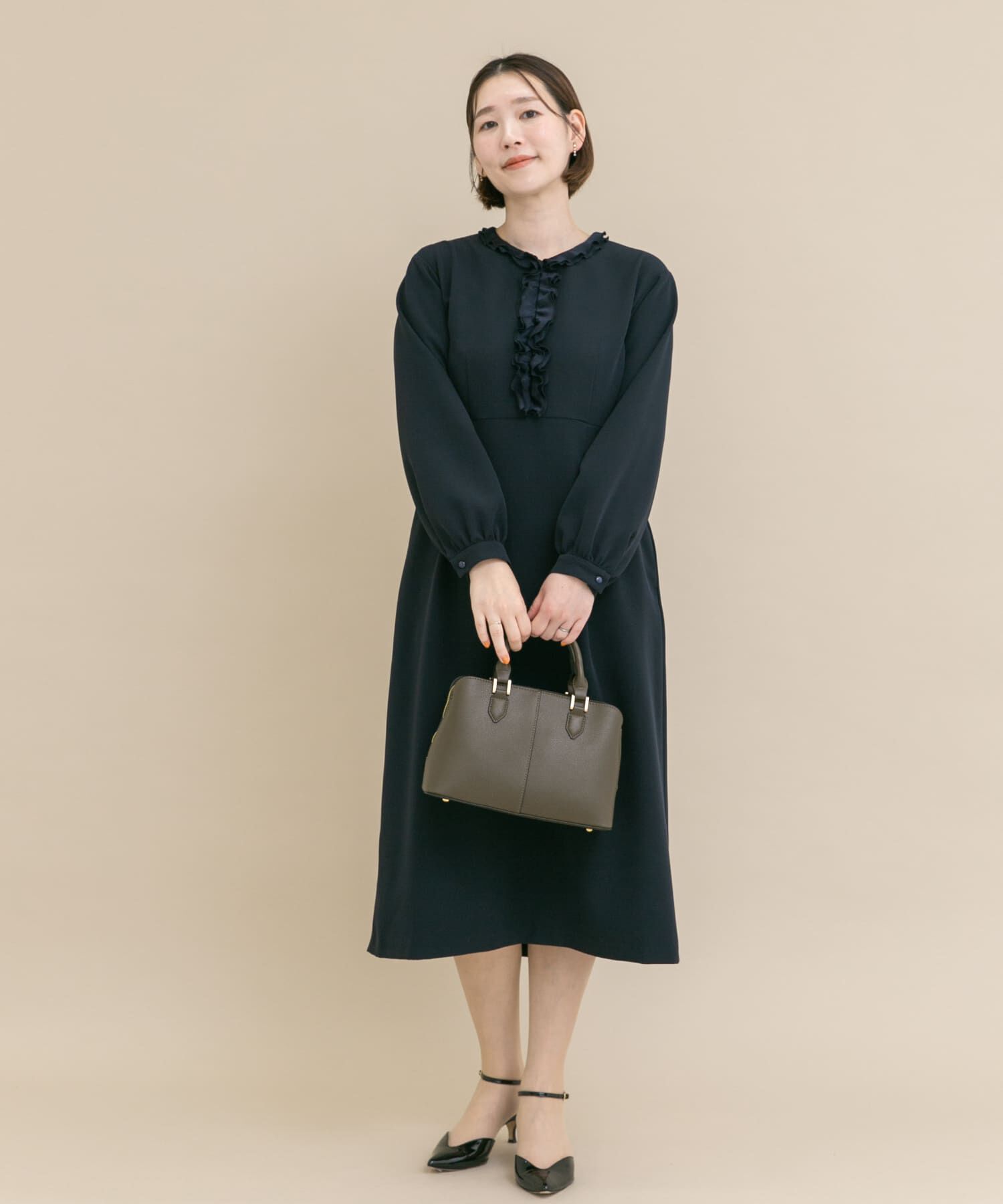 URBAN RESEARCH ROSSO「『WEB/一部店舗限定』フリルカラーウエストマークワンピース」|ワンピース|