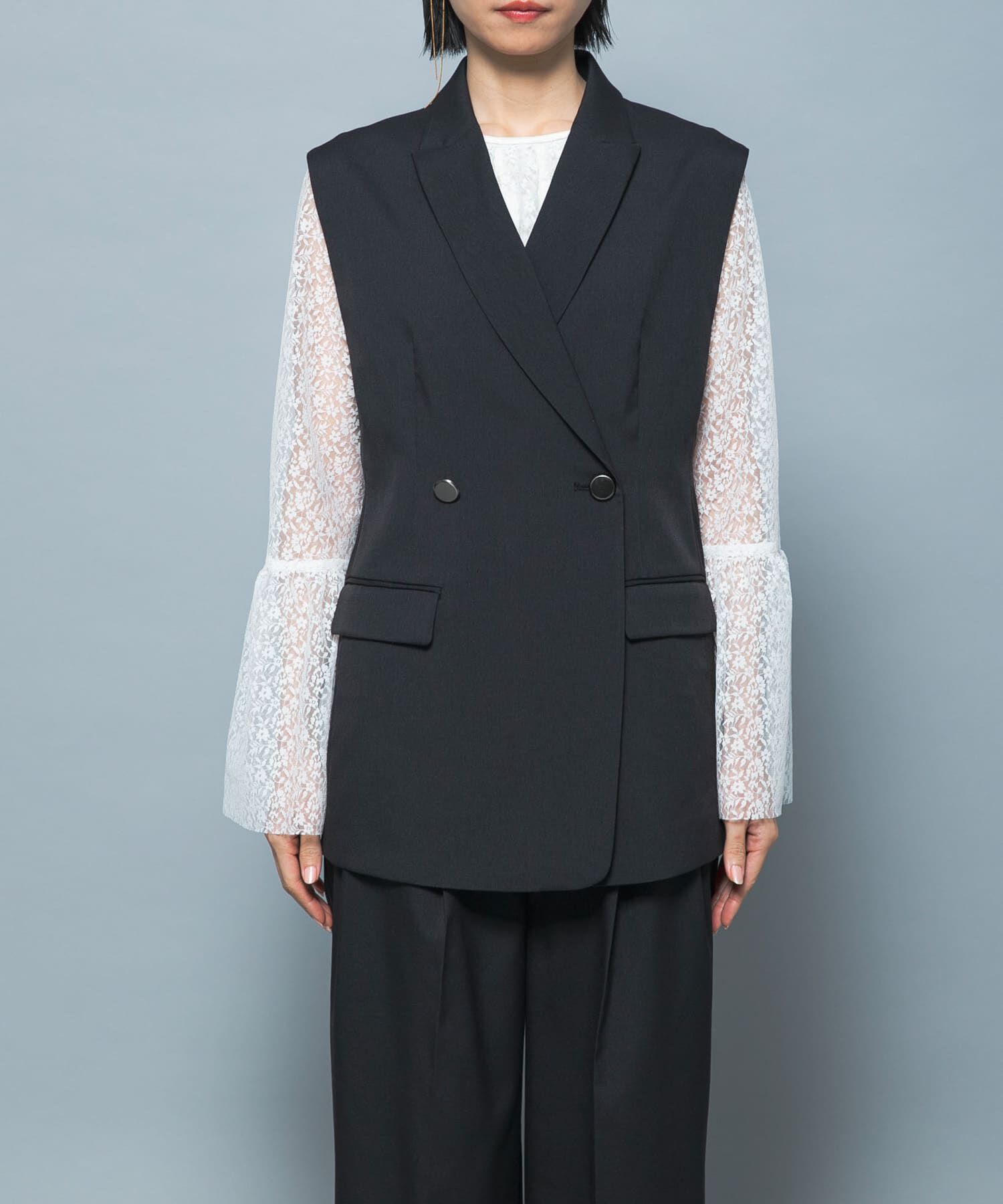 URBAN RESEARCH ROSSO「防シワシャンブレーツイルダブルジレ」|ベスト・ジレ|