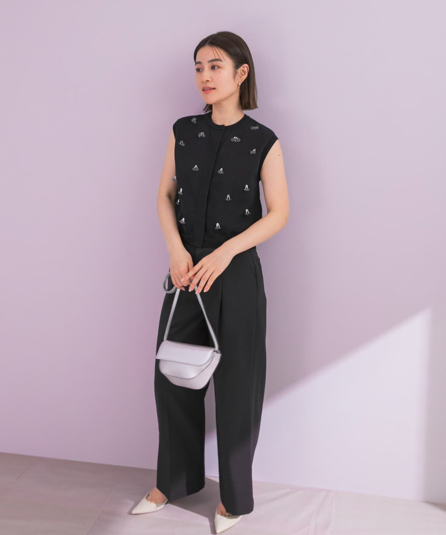 URBAN RESEARCH ROSSO「『一部WEB限定カラー』フラワーモチーフニットベスト」|ニット・セーター|