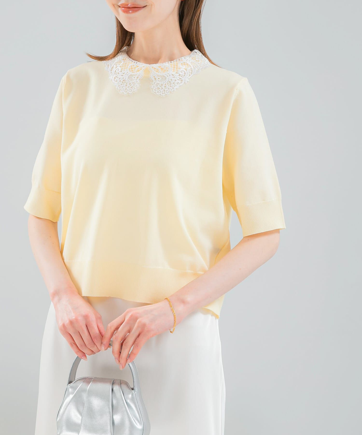 URBAN RESEARCH ROSSO「『WEB限定』2WAYレースカラーニット」|ニット・セーター|