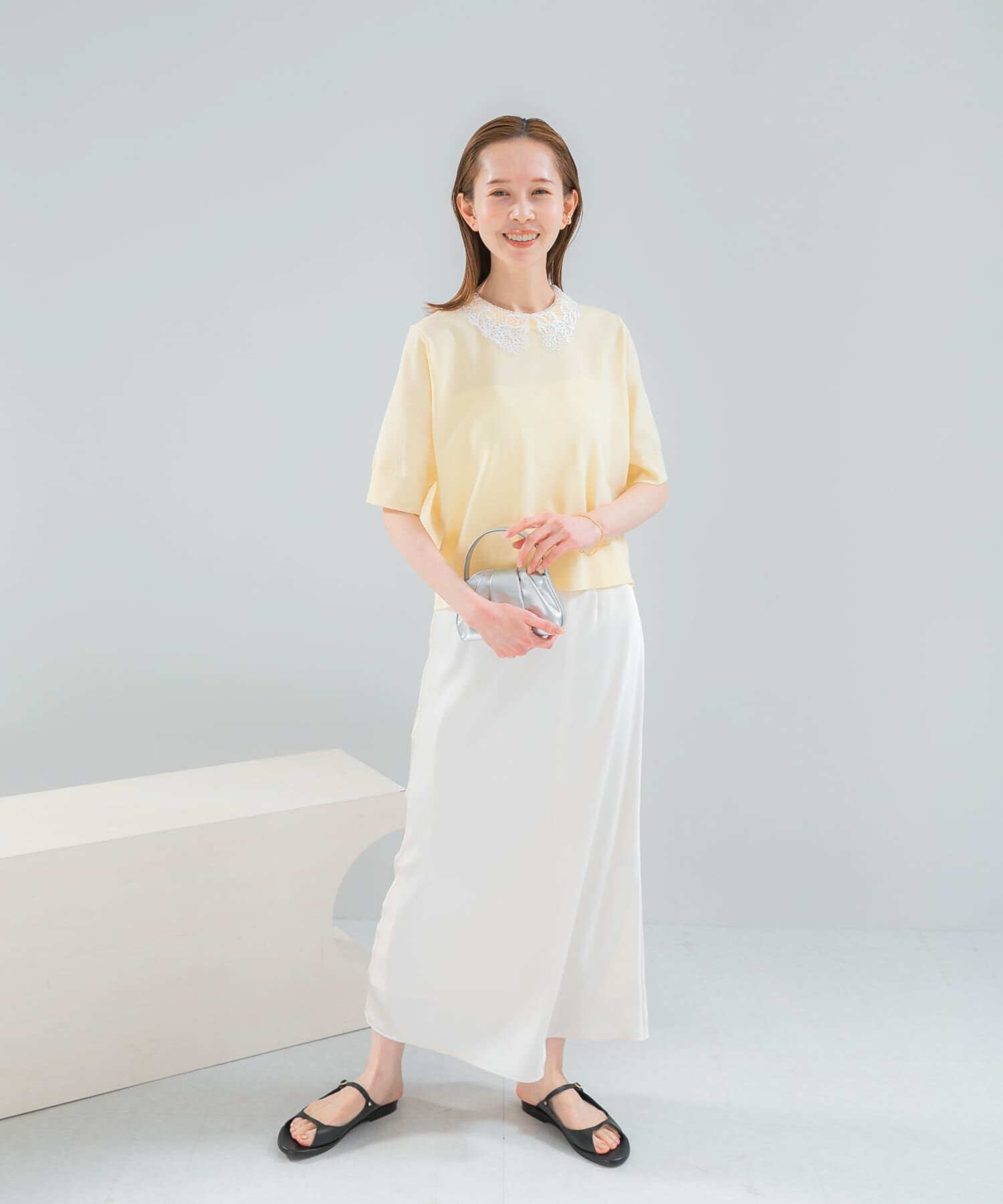 URBAN RESEARCH ROSSO「『WEB限定』2WAYレースカラーニット」|ニット・セーター|