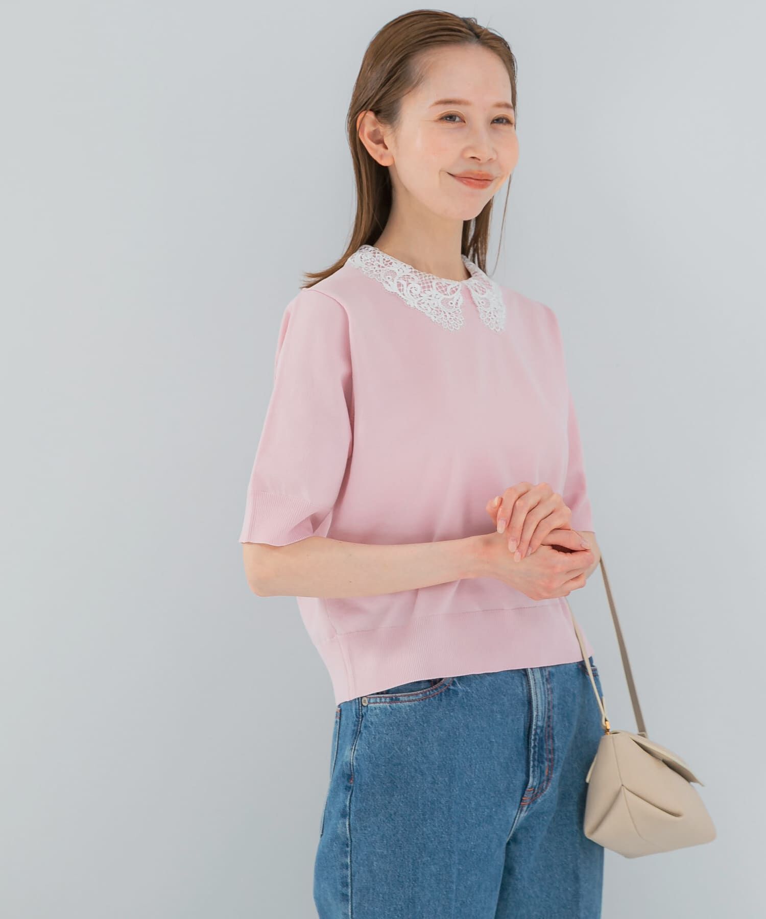 URBAN RESEARCH ROSSO「『WEB限定』2WAYレースカラーニット」|ニット・セーター|