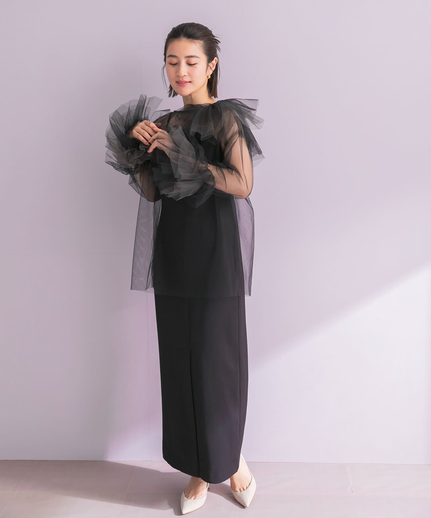 URBAN RESEARCH ROSSO「ANDRESD　BLOOMING TULLE DRESS」|ワンピース|