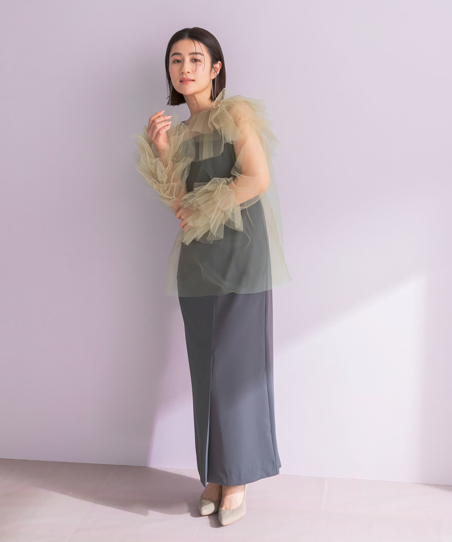 URBAN RESEARCH ROSSO「ANDRESD　BLOOMING TULLE DRESS」|ワンピース|