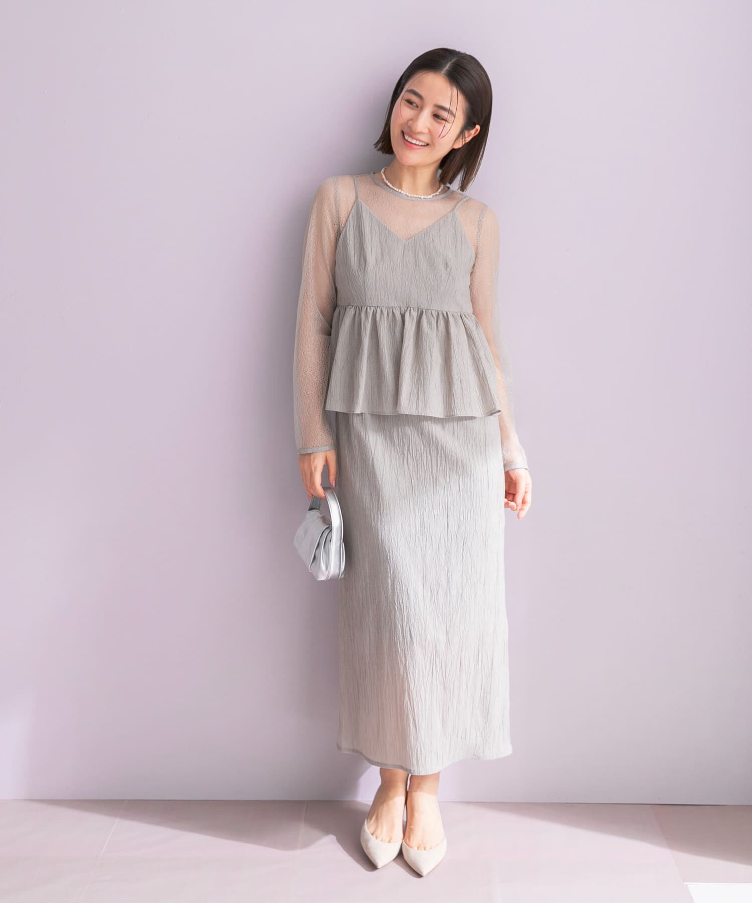 URBAN RESEARCH ROSSO「kaene　レイヤードペプラムドレス」|ワンピース|