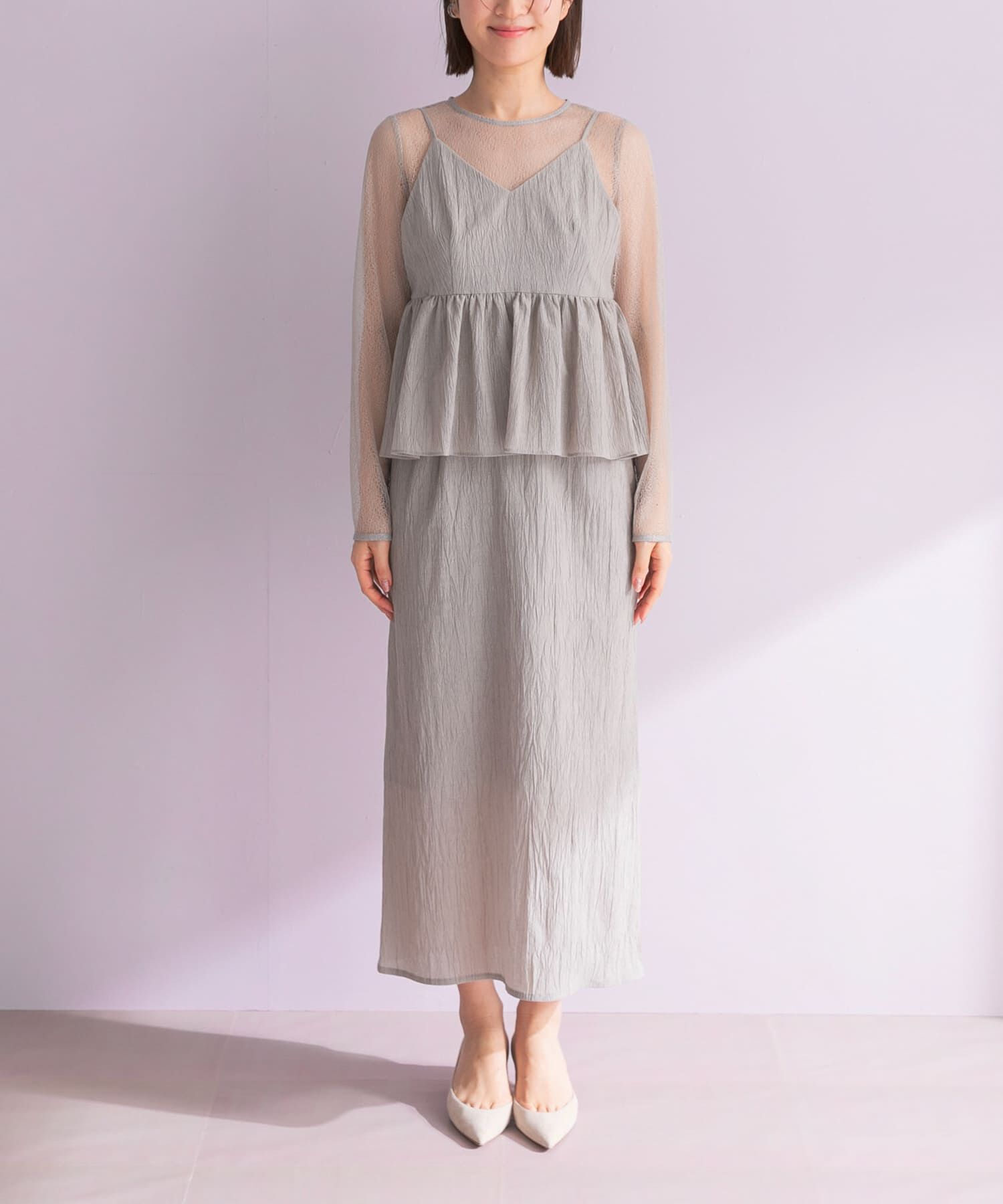 URBAN RESEARCH ROSSO「kaene　レイヤードペプラムドレス」|ワンピース|