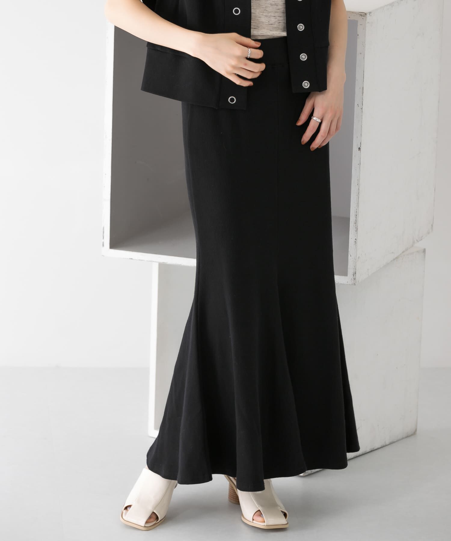  「リブカットソーマーメイドスカート」|スカート|