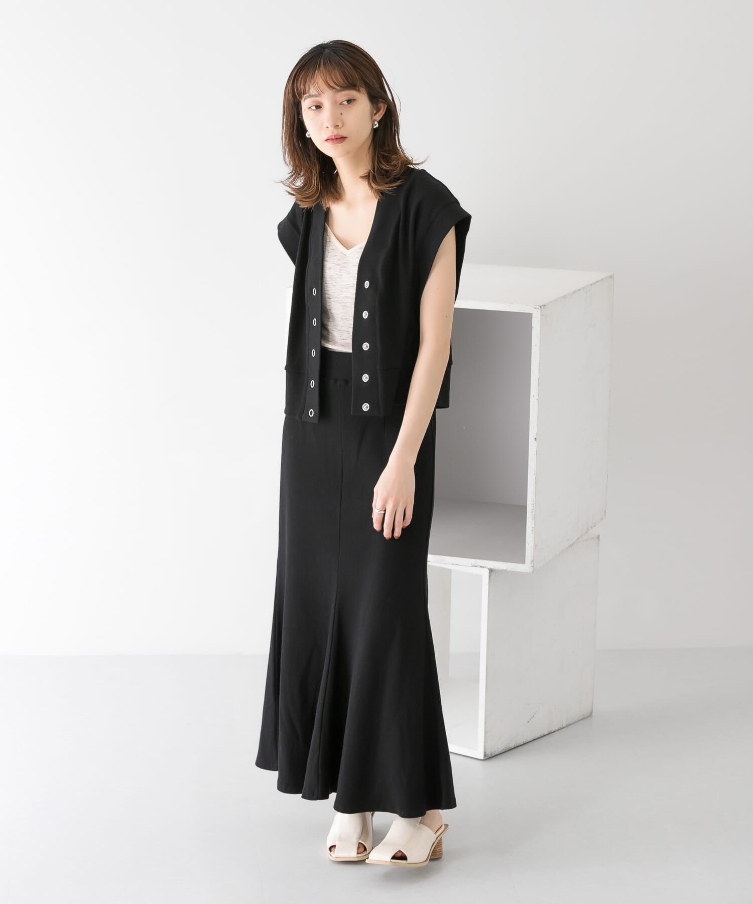  「リブカットソーマーメイドスカート」|スカート|