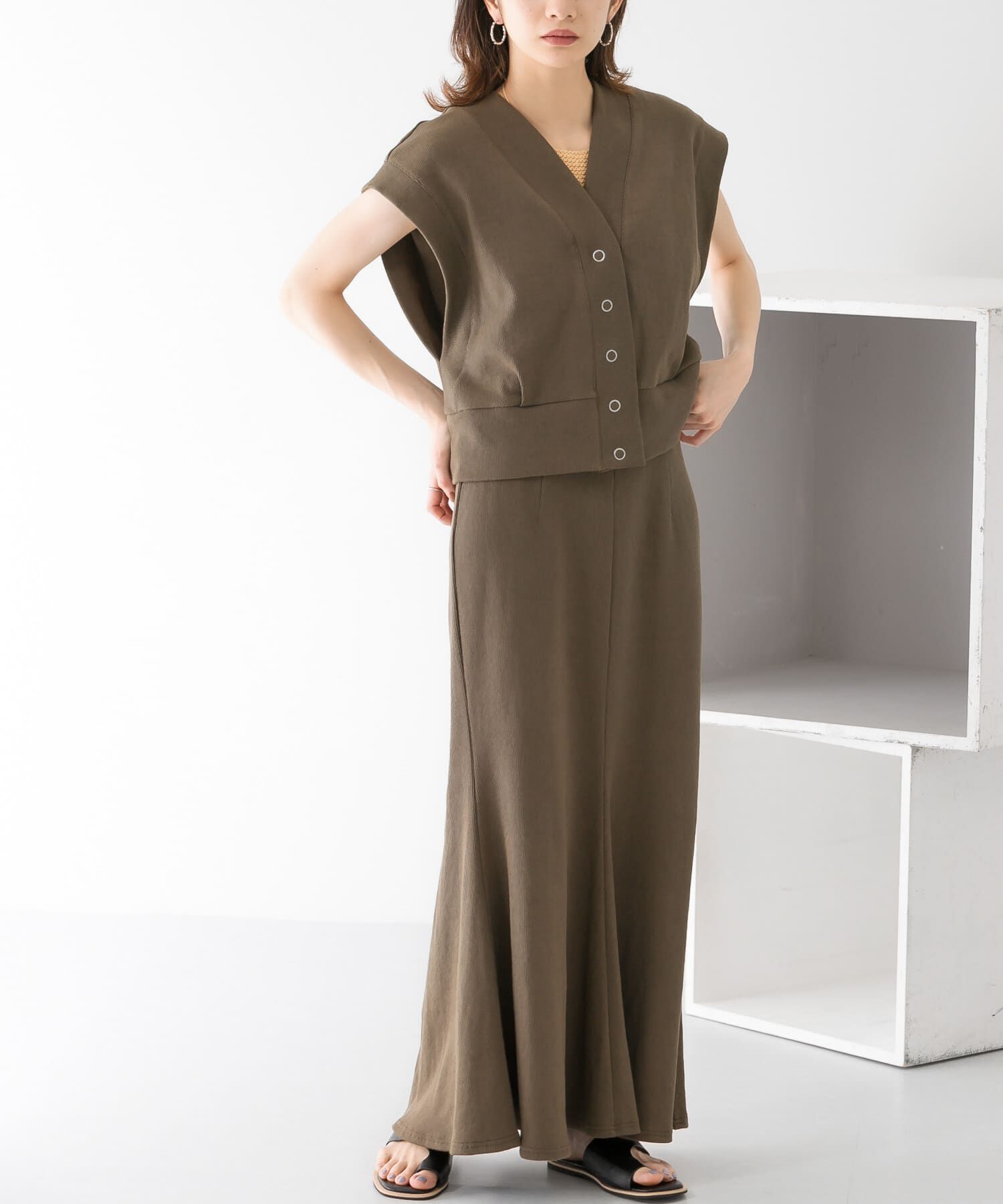  「リブカットソーマーメイドスカート」|スカート|