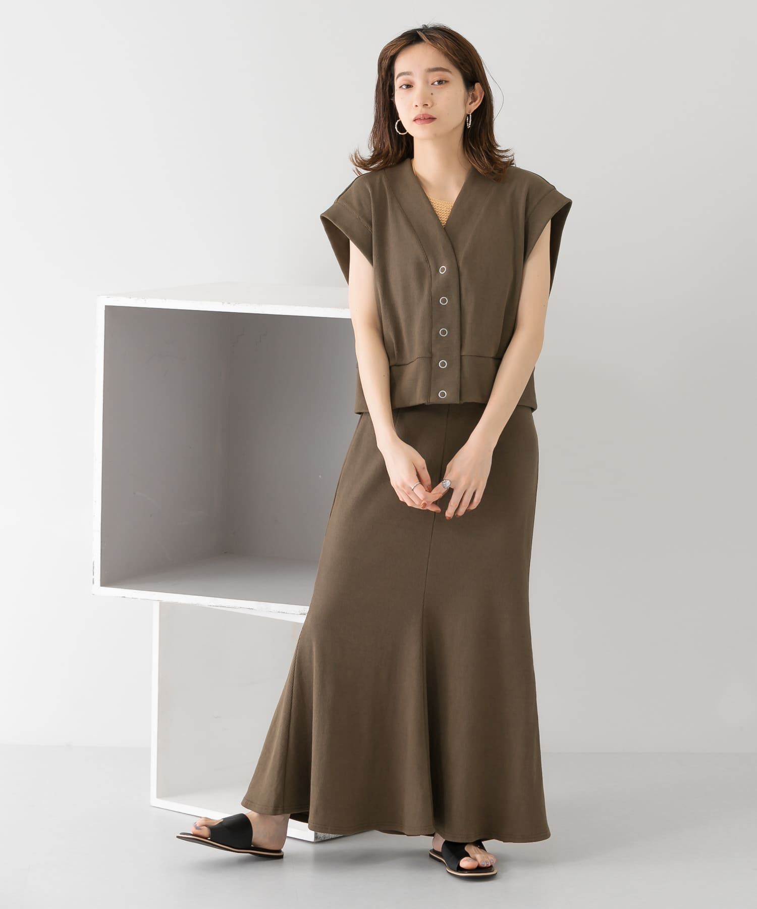  「リブカットソーマーメイドスカート」|スカート|