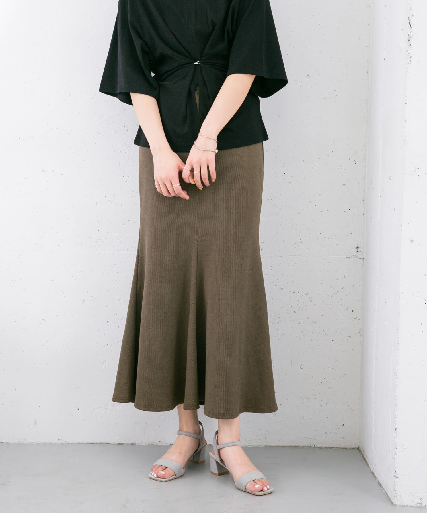  「リブカットソーマーメイドスカート」|スカート|