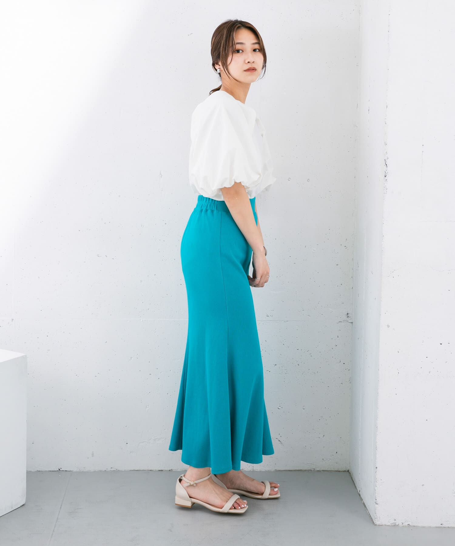  「リブカットソーマーメイドスカート」|スカート|