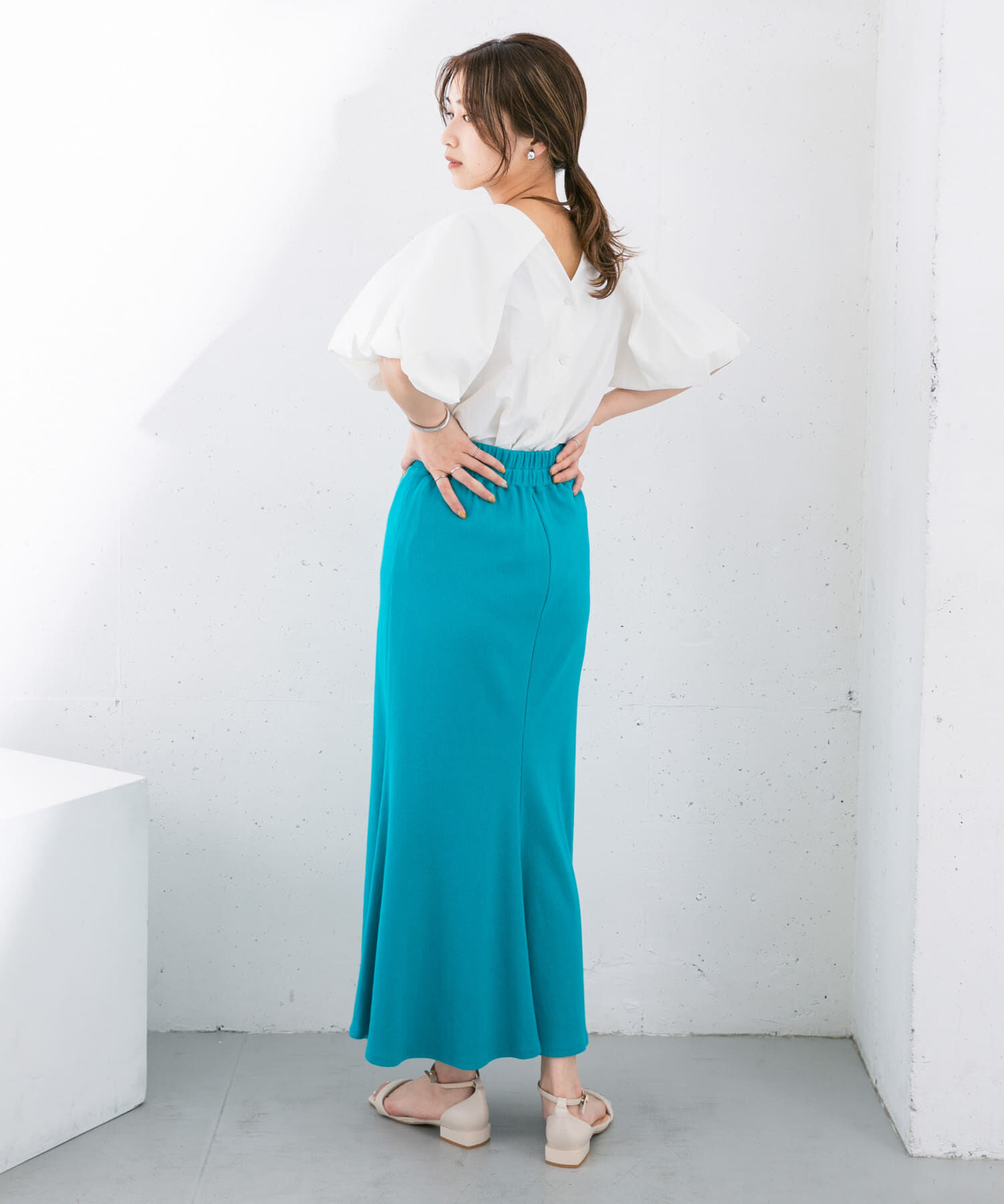  「リブカットソーマーメイドスカート」|スカート|