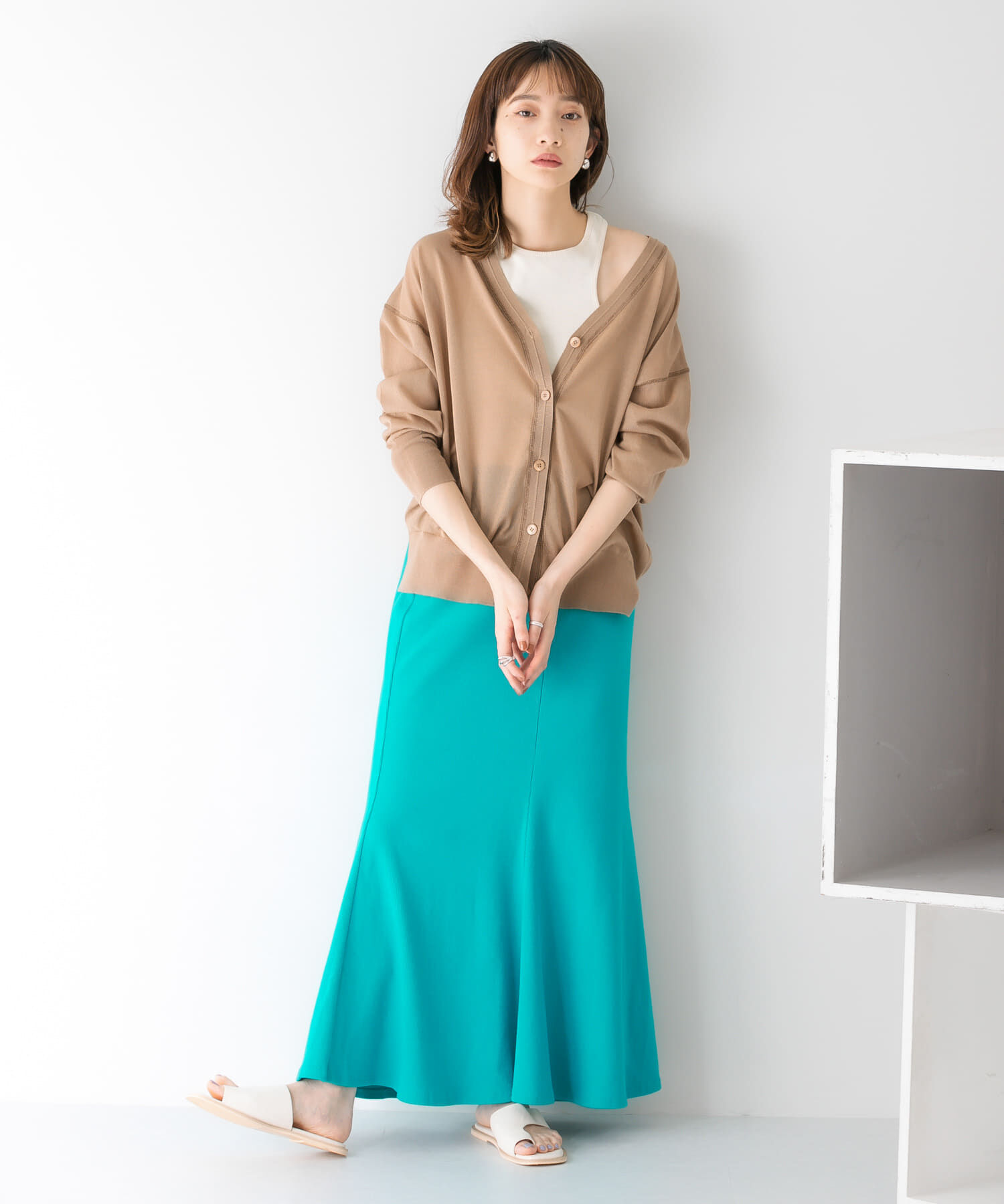  「リブカットソーマーメイドスカート」|スカート|