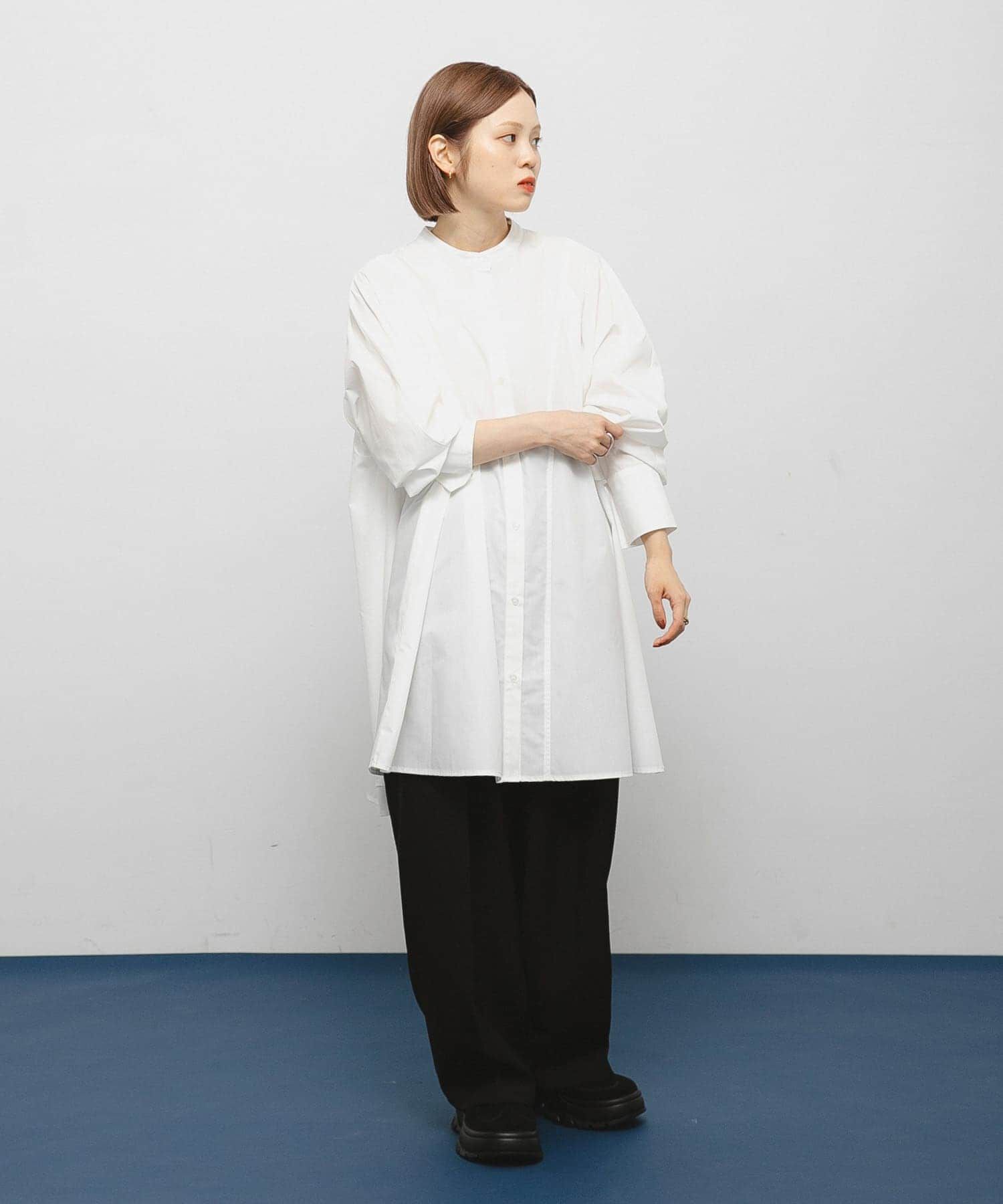  「WIDEフレアミニシャツワンピース」|ワンピース|オフホワイト