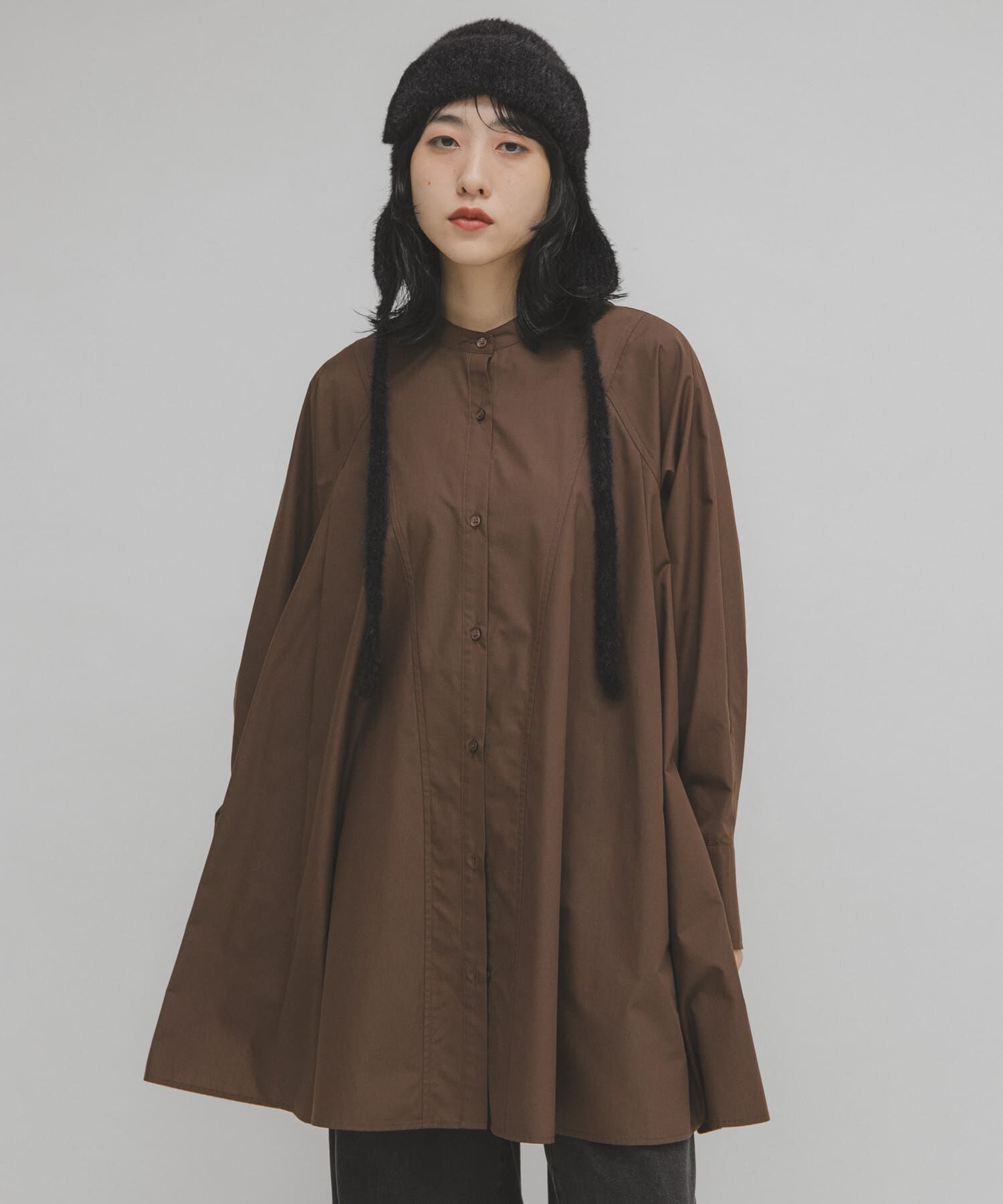  「WIDEフレアミニシャツワンピース」|ワンピース|