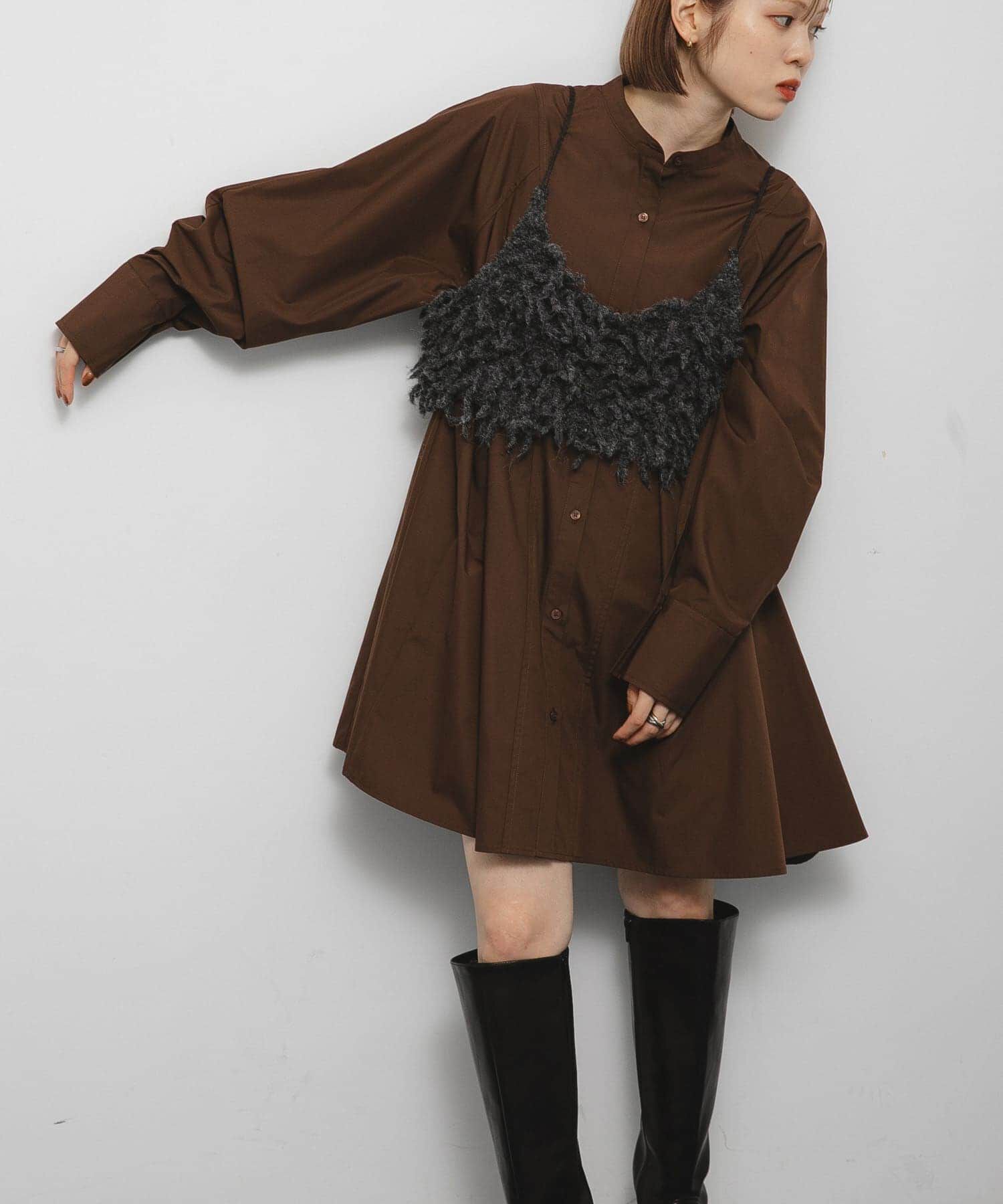  「WIDEフレアミニシャツワンピース」|ワンピース|