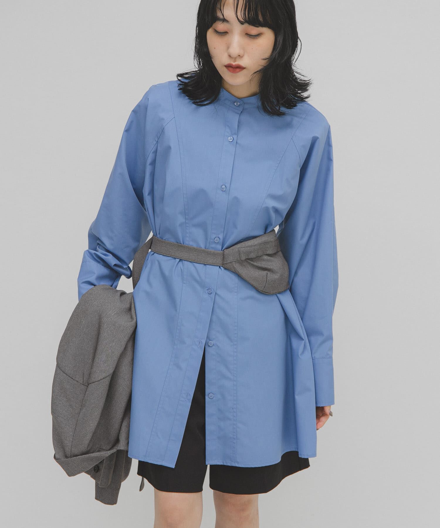  「WIDEフレアミニシャツワンピース」|ワンピース|