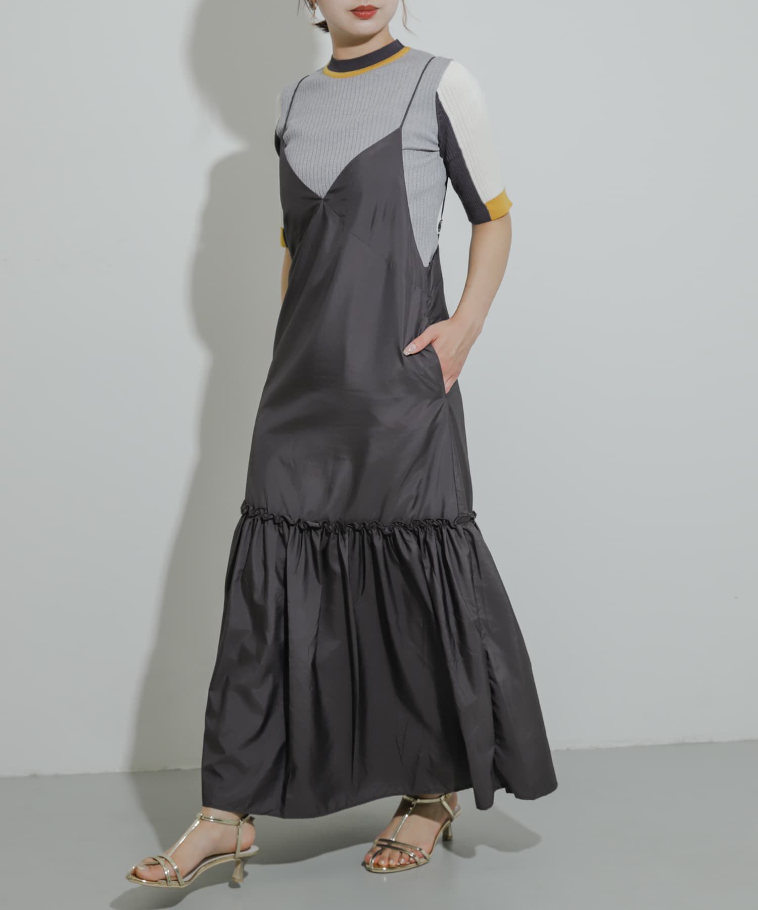 SENSE OF PLACE by URBAN RESEARCH「ティアードキャミワンピース」|ワンピース|チャコールグレー