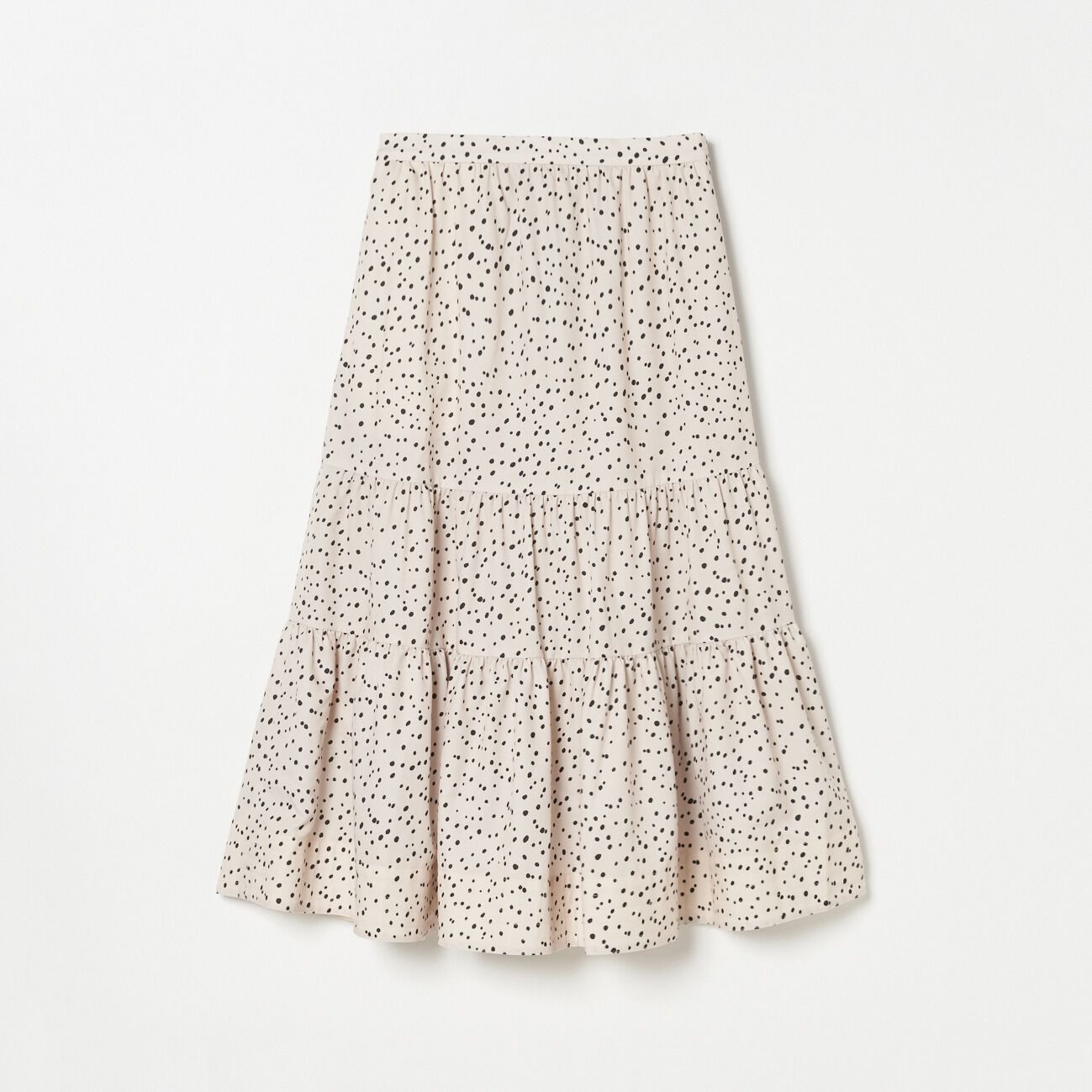 HELIOPOLE「HELIOPOLE LEOPARD&DALMATIAN FLARE SKIRT」|スカート|アイボリー