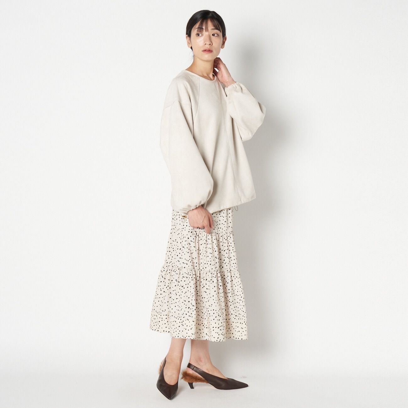 HELIOPOLE「HELIOPOLE LEOPARD&DALMATIAN FLARE SKIRT」|スカート|