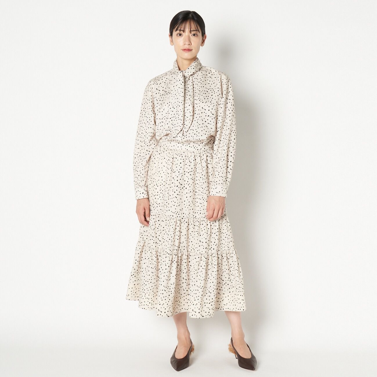 HELIOPOLE「HELIOPOLE LEOPARD&DALMATIAN FLARE SKIRT」|スカート|