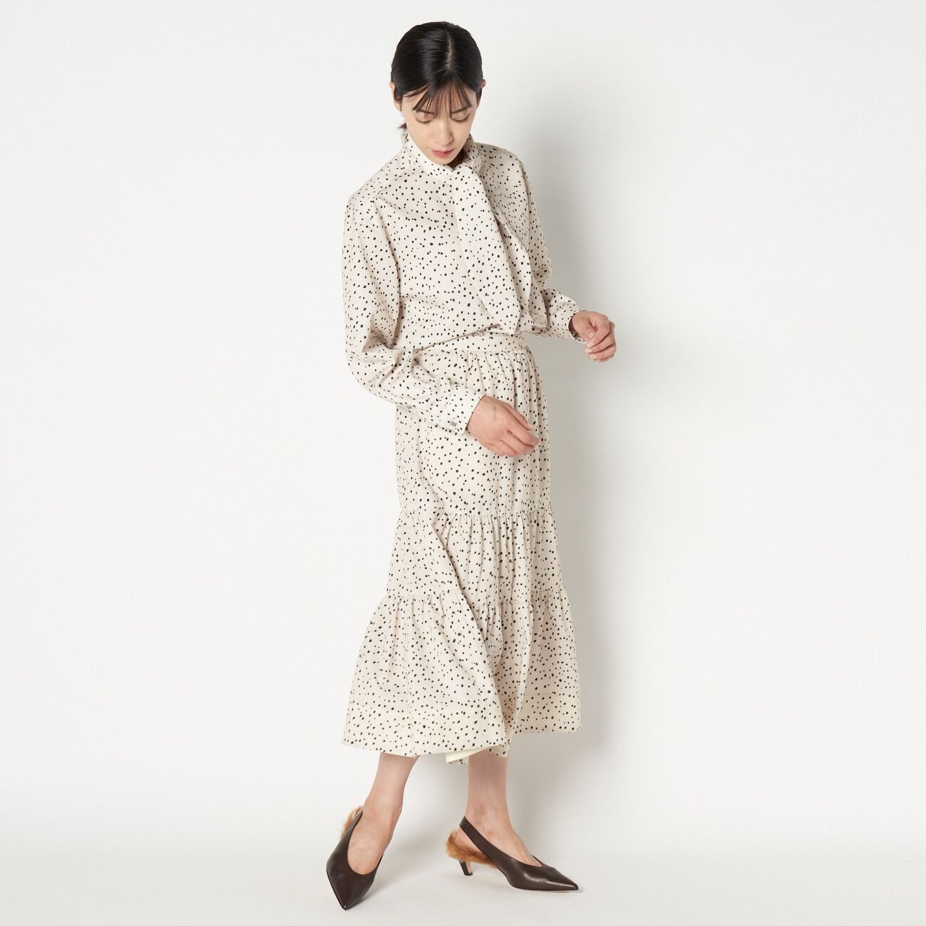 HELIOPOLE「HELIOPOLE LEOPARD&DALMATIAN FLARE SKIRT」|スカート|