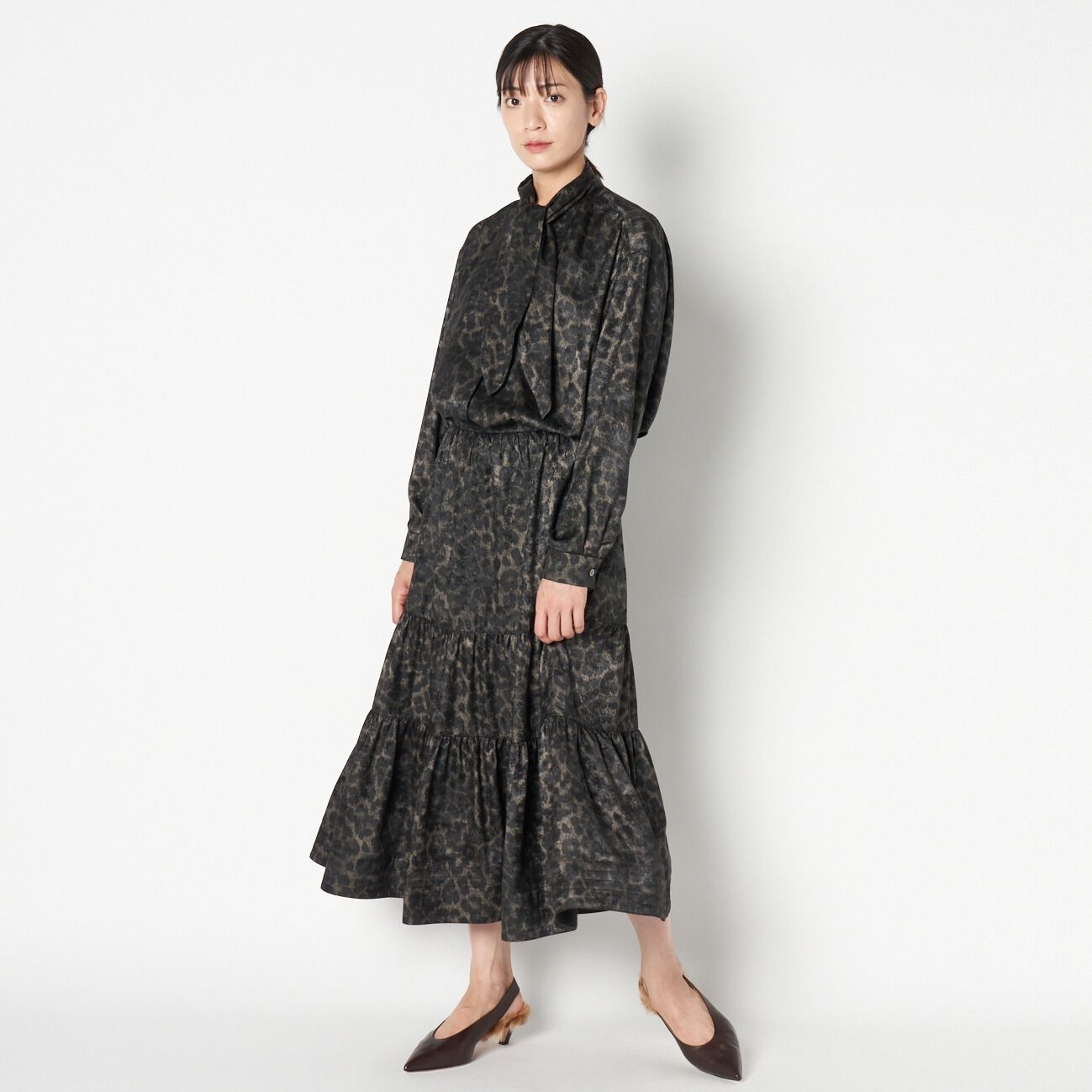 HELIOPOLE「HELIOPOLE LEOPARD&DALMATIAN FLARE SKIRT」|スカート|