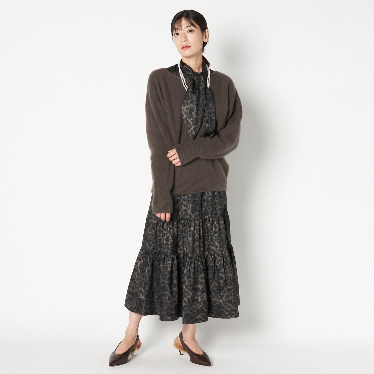 HELIOPOLE「HELIOPOLE LEOPARD&DALMATIAN FLARE SKIRT」|スカート|