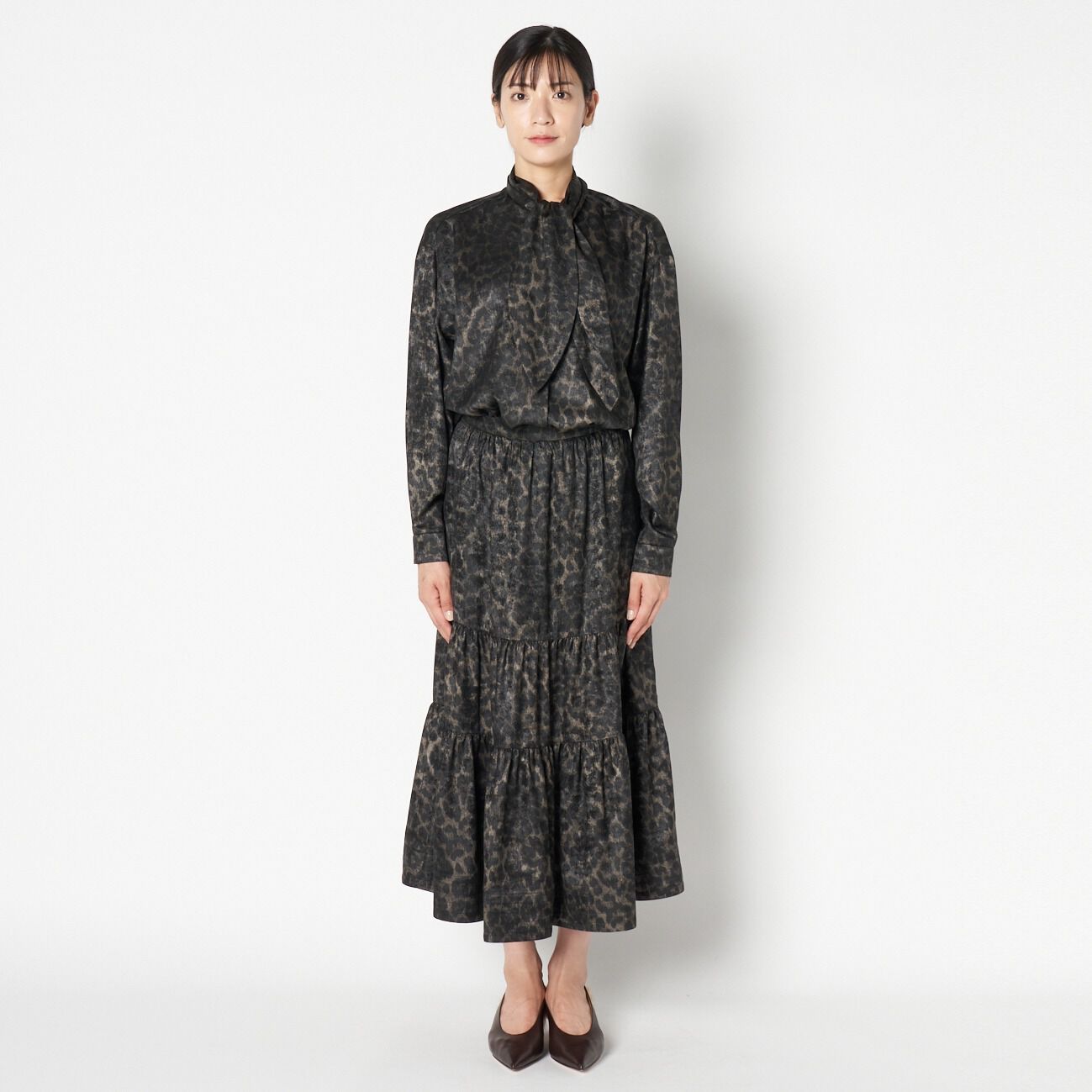 HELIOPOLE「HELIOPOLE LEOPARD&DALMATIAN FLARE SKIRT」|スカート|