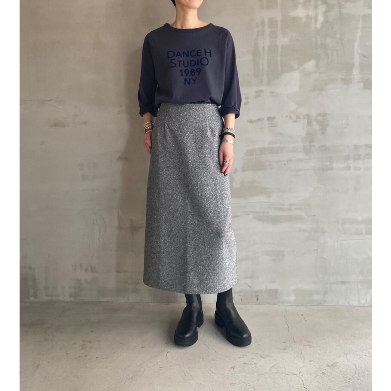 HELIOPOLE「HELIOPOLE GLITTER JERSEY TIGHT SKIRT」|スカート|