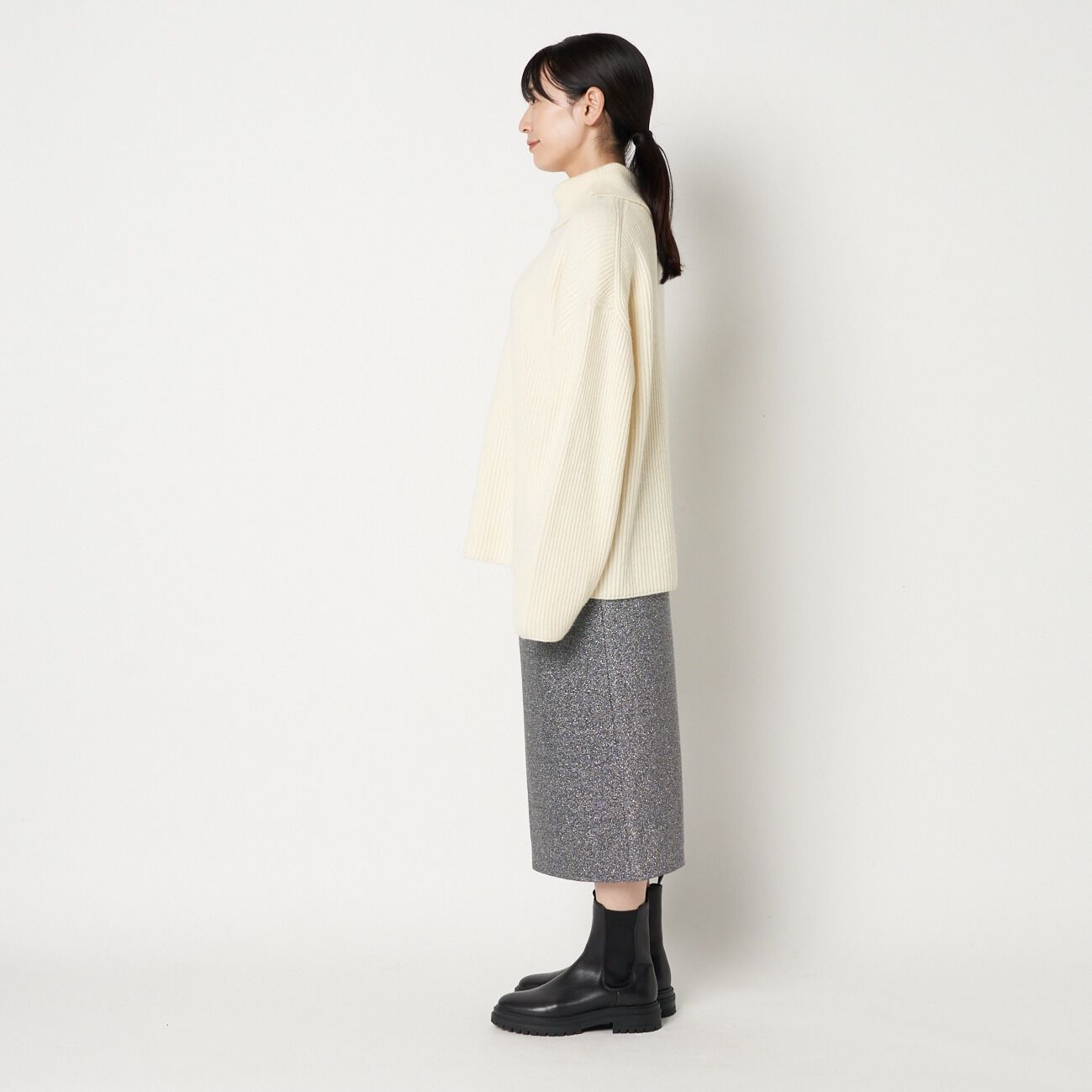 HELIOPOLE「HELIOPOLE GLITTER JERSEY TIGHT SKIRT」|スカート|