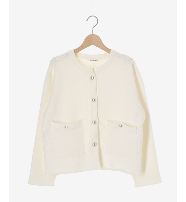 le.coeur blanc「《手洗い可能》変わり編みニットジャケット」|その他|