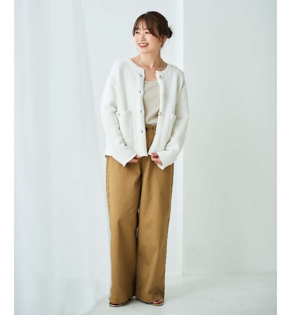 le.coeur blanc「《手洗い可能》変わり編みニットジャケット」|その他|