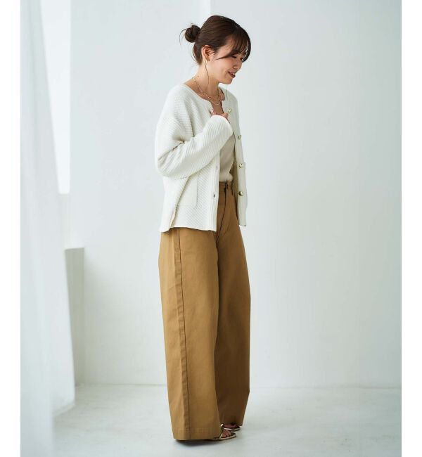 le.coeur blanc「《手洗い可能》変わり編みニットジャケット」|その他|