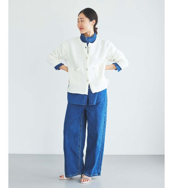 le.coeur blanc「《手洗い可能》変わり編みニットジャケット」|その他|