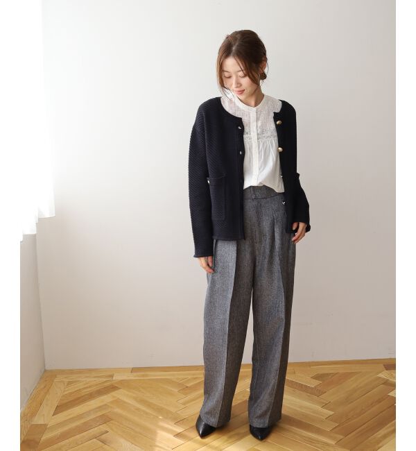 le.coeur blanc「《手洗い可能》変わり編みニットジャケット」|その他|