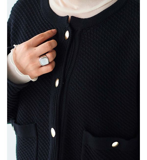 le.coeur blanc「《手洗い可能》変わり編みニットジャケット」|その他|