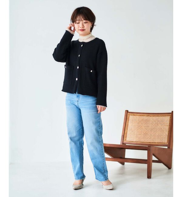 le.coeur blanc「《手洗い可能》変わり編みニットジャケット」|その他|