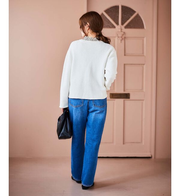 le.coeur blanc「《手洗い可能》変わり編みニットジャケット」|その他|