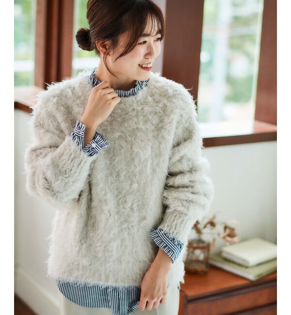 le.coeur blanc「《手洗い可能》ブークレウェーブシャギーニット」|ニット・セーター|