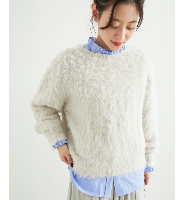 le.coeur blanc「《手洗い可能》ブークレウェーブシャギーニット」|ニット・セーター|