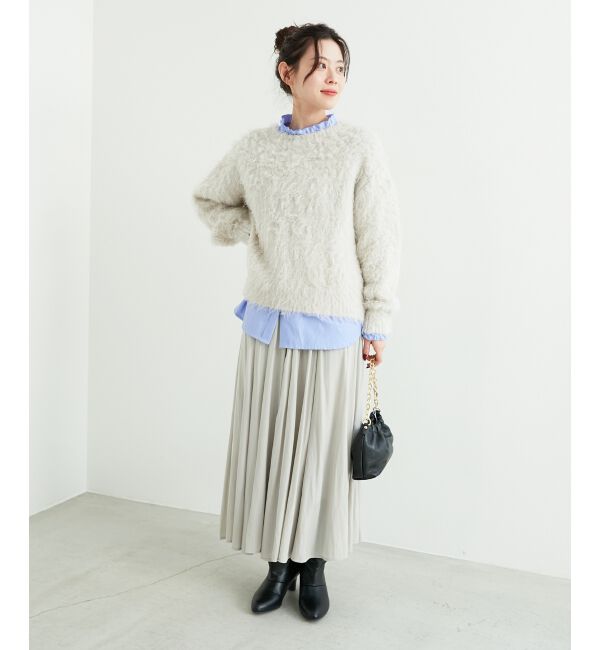 le.coeur blanc「《手洗い可能》ブークレウェーブシャギーニット」|ニット・セーター|