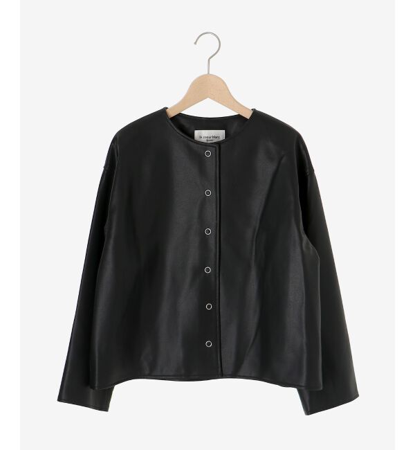 le.coeur blanc「ノーカラーリングドットボタン合皮ジャケット」|その他|